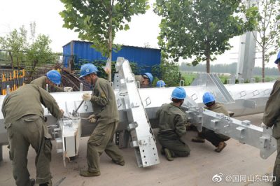 10千伏通達(dá)線富強(qiáng)支線新建9號(hào)轉(zhuǎn)角鐵塔線路，助力地方經(jīng)濟(jì)發(fā)展