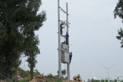 新架高壓線路1200米，新立電桿4基，組裝臺架2處