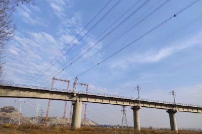 田灣核電站三期送出工程GBT28-GBT29號(hào)跨越段緊線施工