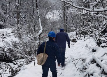 冒雪搶修，只為盡早恢復(fù)供電
